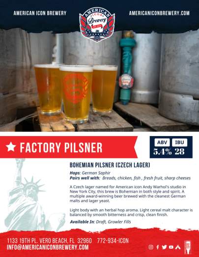 Factory Pilsner Sell Sheet