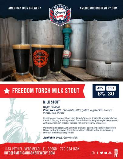 Freedom Torch Milk Stout Sell Sheet