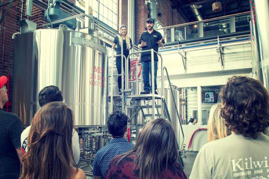 Jesse Robles explains beer making process
